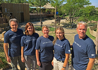 Cincinnati Zoo & Botanical Garden staff wearing their Academy t-shirts.
